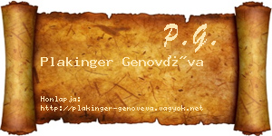 Plakinger Genovéva névjegykártya